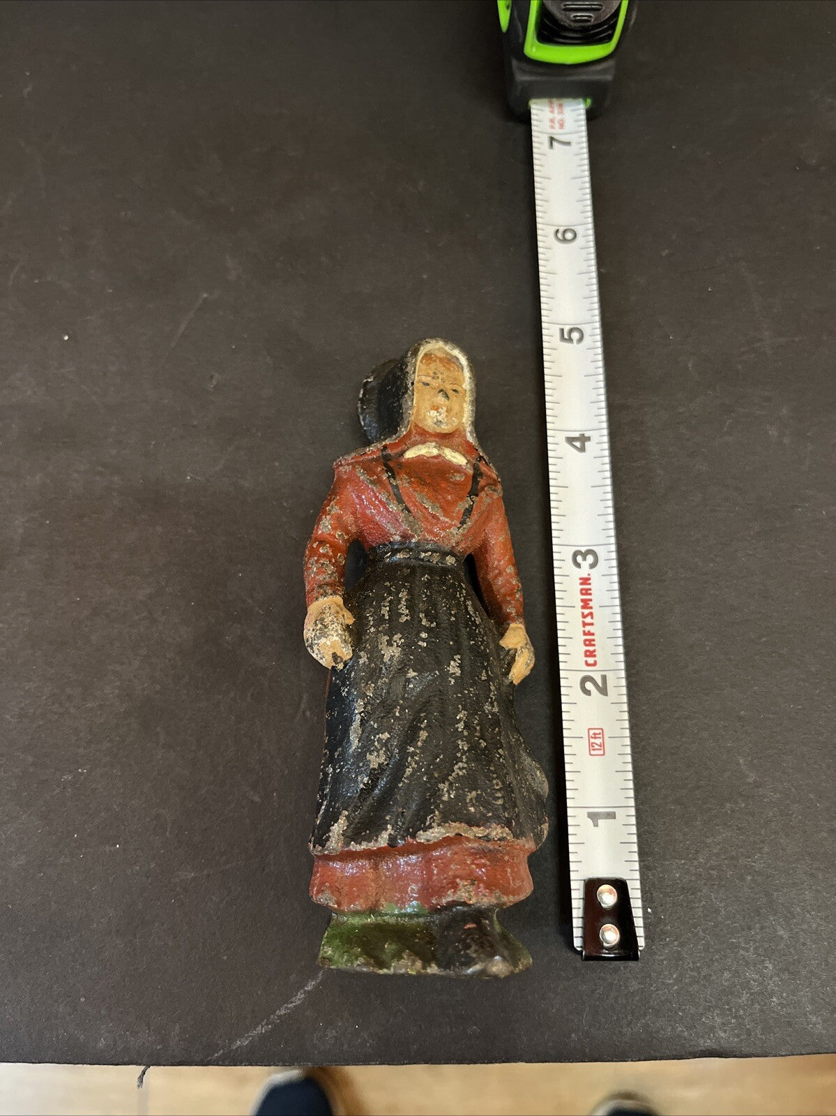 Vintage Primitive Amish Woman Handpainted iron