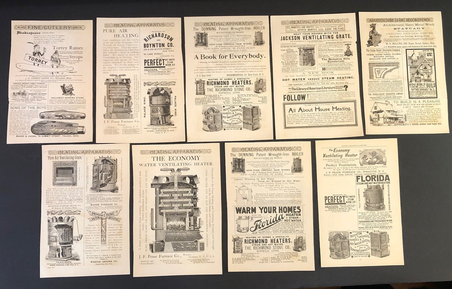 Radiators Stoves Heaters - 9 pages - 1891 Harpers Magazine Advertisements Ads