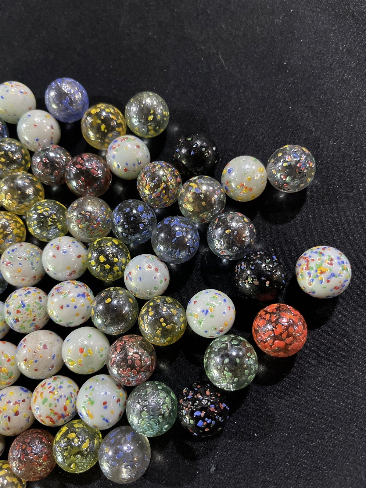 Speckled Glass Marbles yellow, green, multicolo,r and blue 88 Ct