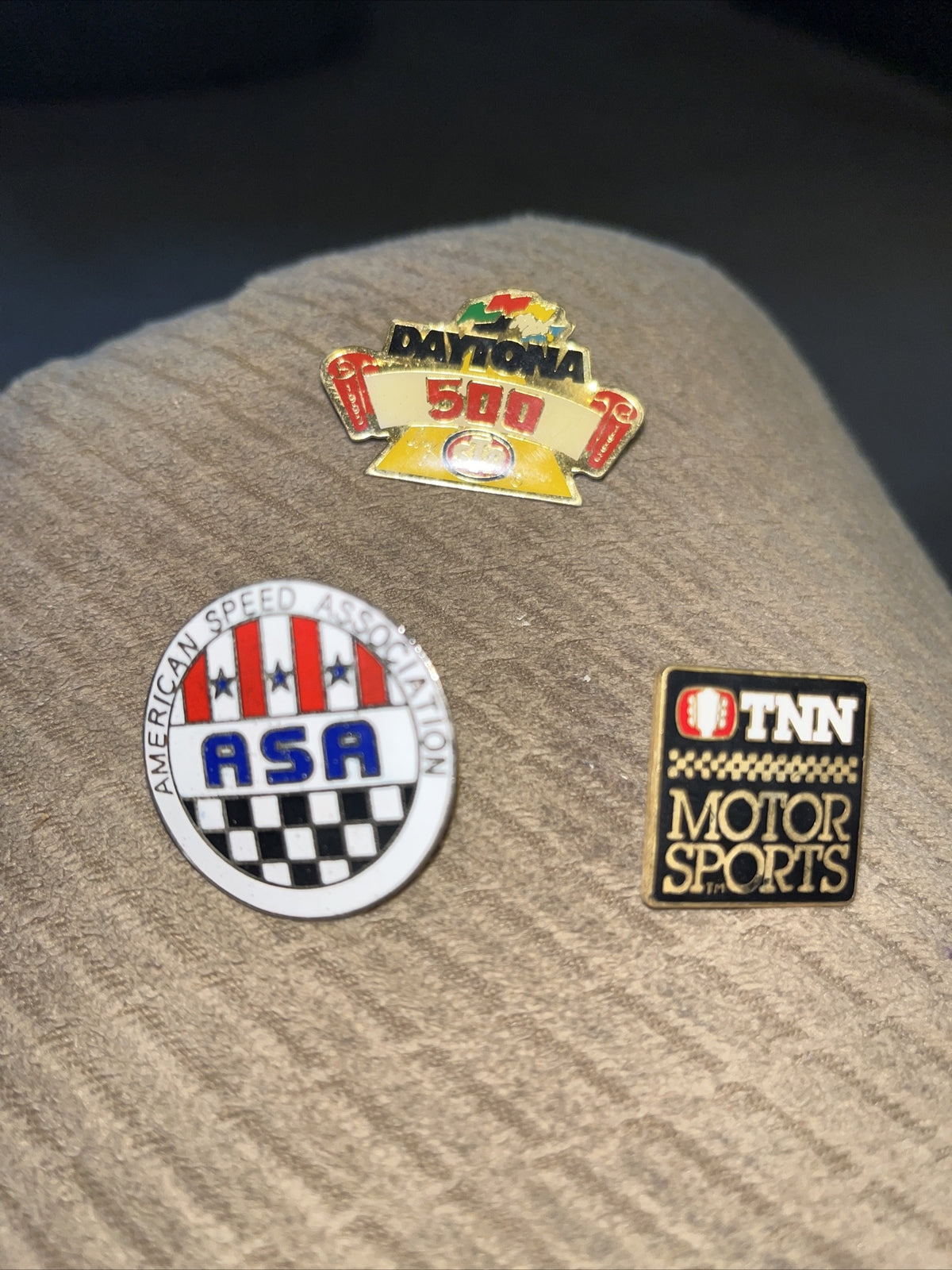 Daytona 500 Daytona, ASA & TNN Motors Collector Pins Nascar. (3)