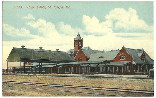 5033 Union Depot St Joseph Missouri MO  Railroad Train Depot Postcard