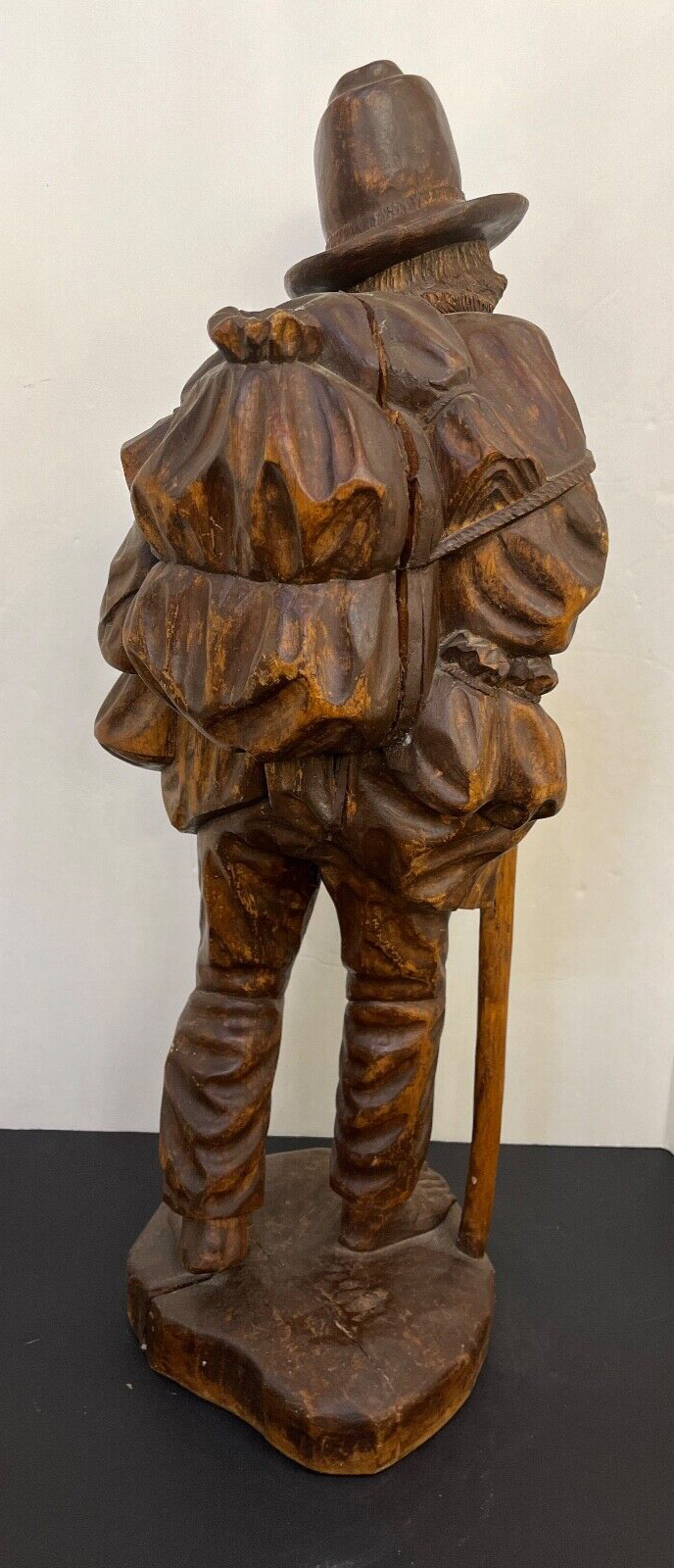 Vintage 1950's/60's Hand Carved Wooden Man "The Traveler"