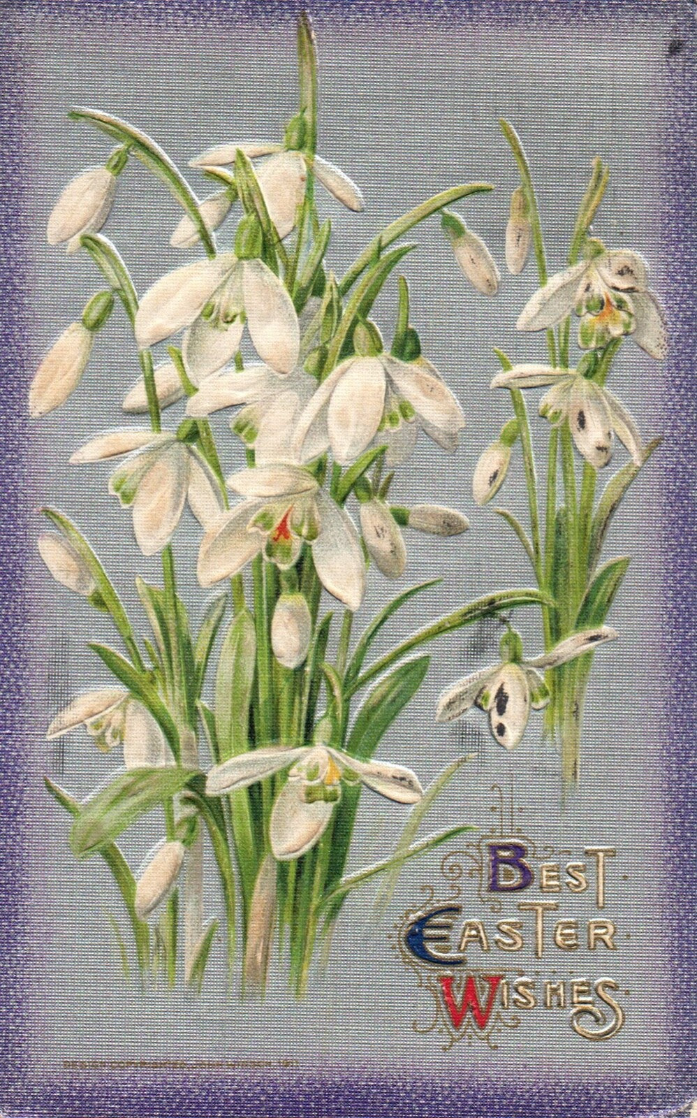 Easter Greetings Children Dancing with Easter Eggs Vintage Easter Postcard