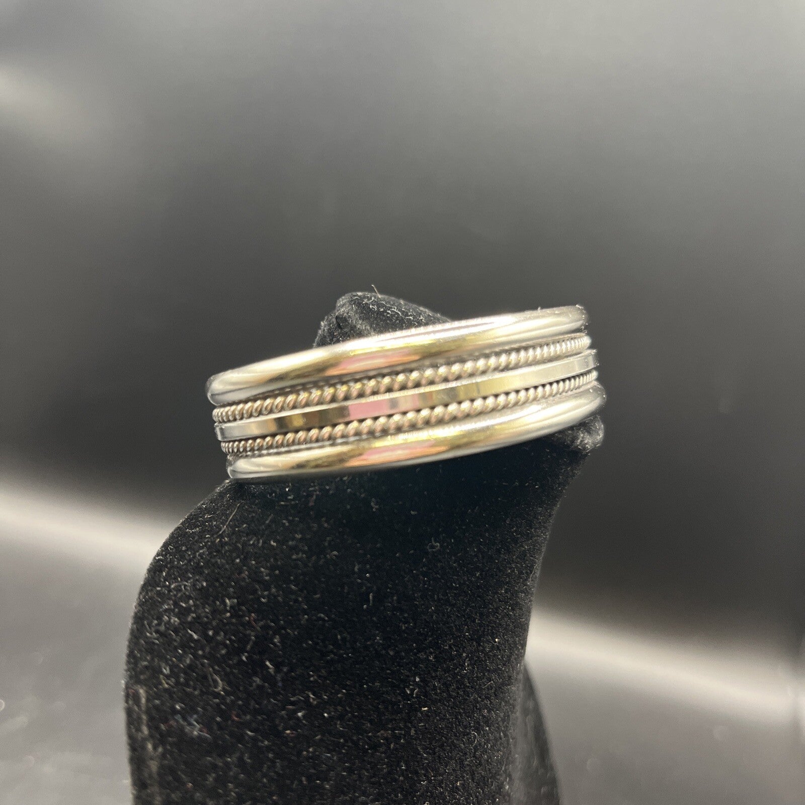 Vintage Southwestern Twist Sterling Silver Cuff Bracelet 6-3/8"