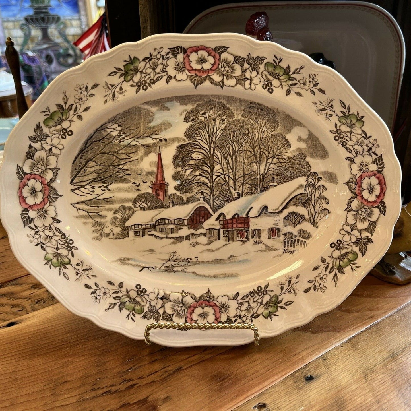 Beautiful 12” English Staffordshire  China Platter