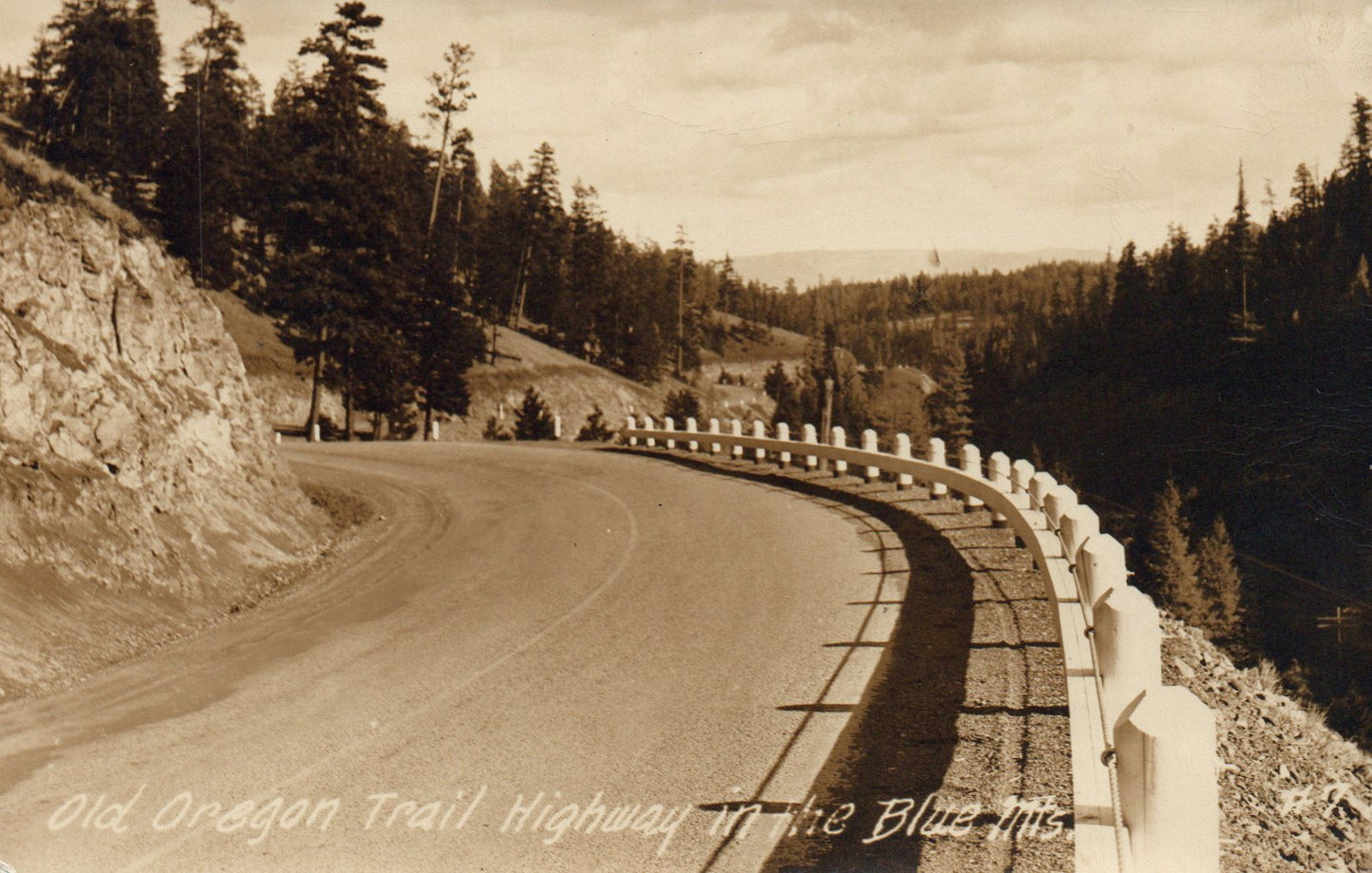 Old Oregon Trail in the Blue Mountains Oregon OR Real Photo Post Card RPPC