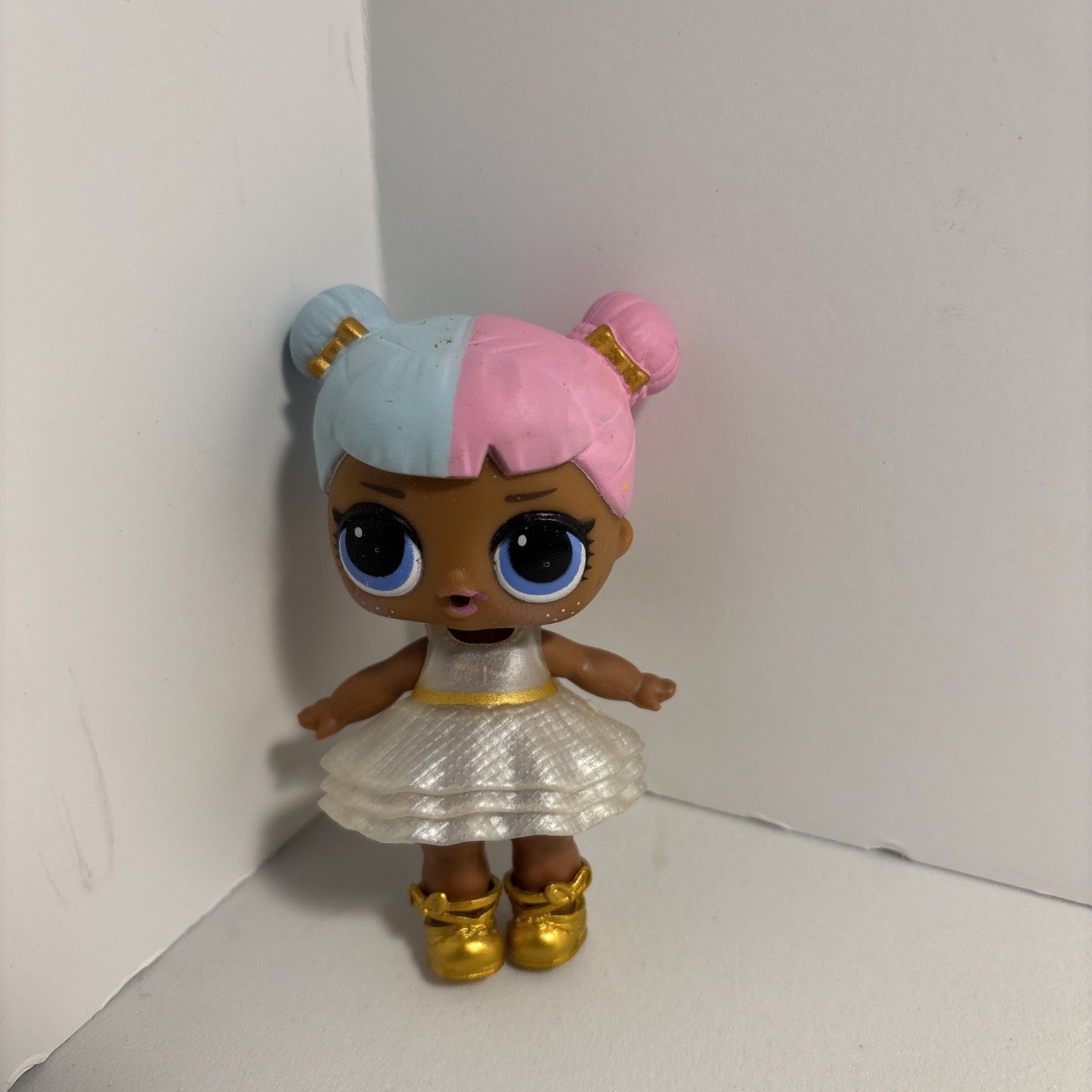 LOL Surprise Doll - Sugar Glam Glitter Series #1 White Dress Blue & Pink hair