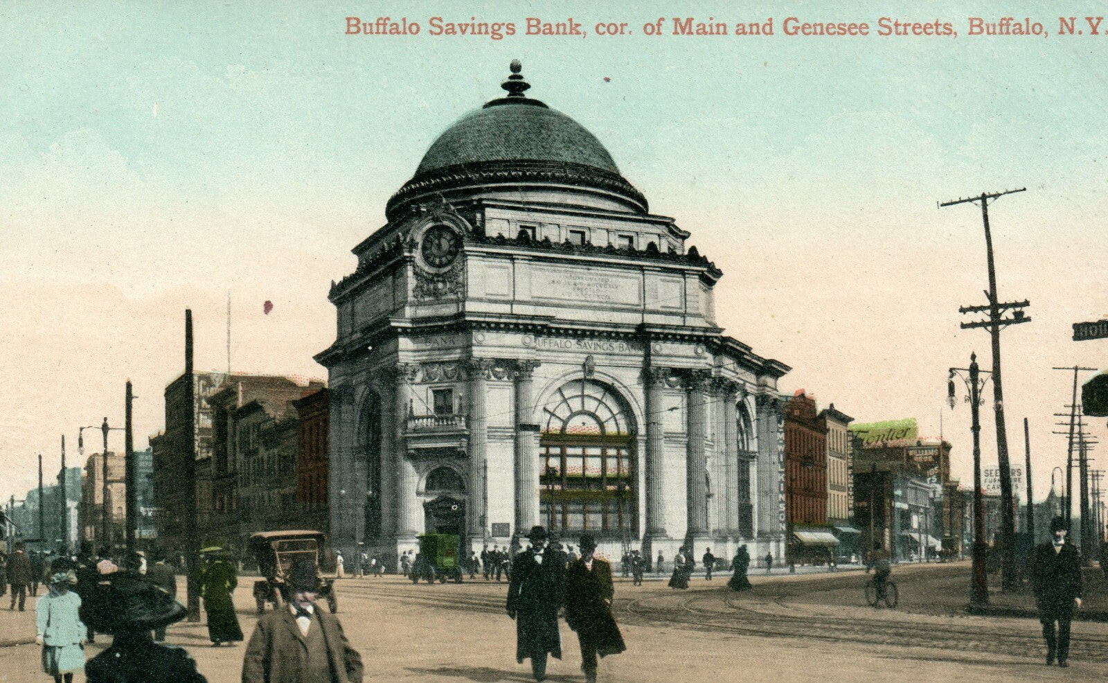 Buffalo Savings Bank Main and Genesee Street Buffalo New York NY Postcard