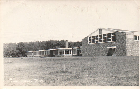 RPPC School Building in Honor Michigan Postcard