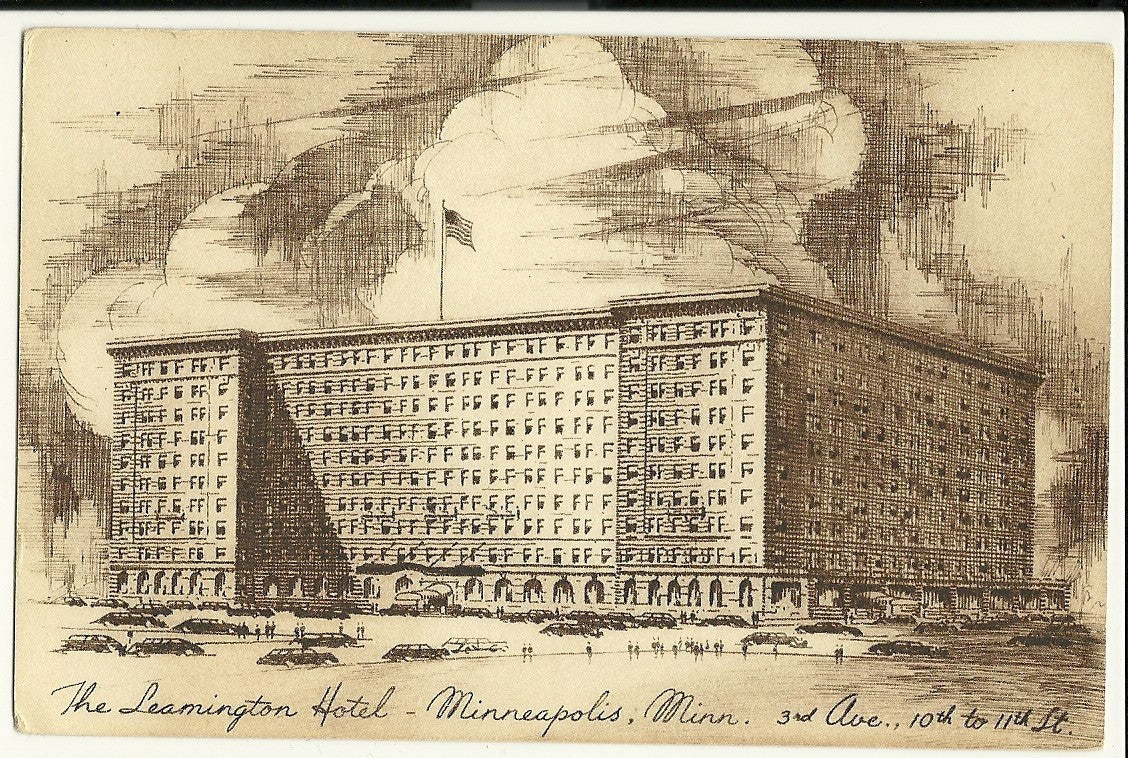 Leamington Hotel Motel Minneapolis MN 3rd Ave Loop District Post Card