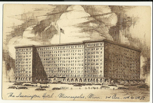 Leamington Hotel Motel Minneapolis MN 3rd Ave Loop District Post Card