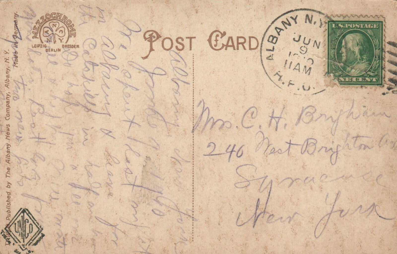 Union Railroad Station Depot Albany New York NY RR  Postcard