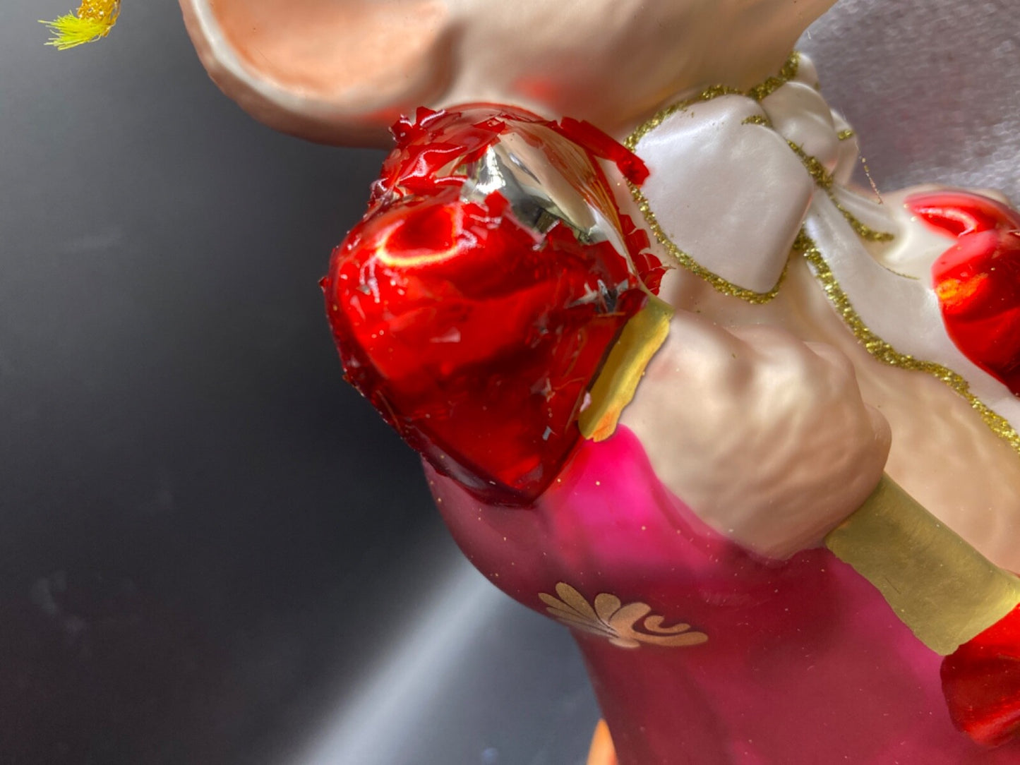 Fitz & Floyd Charming Tails Queen of My Heart Large Mouse Christmas Ornament