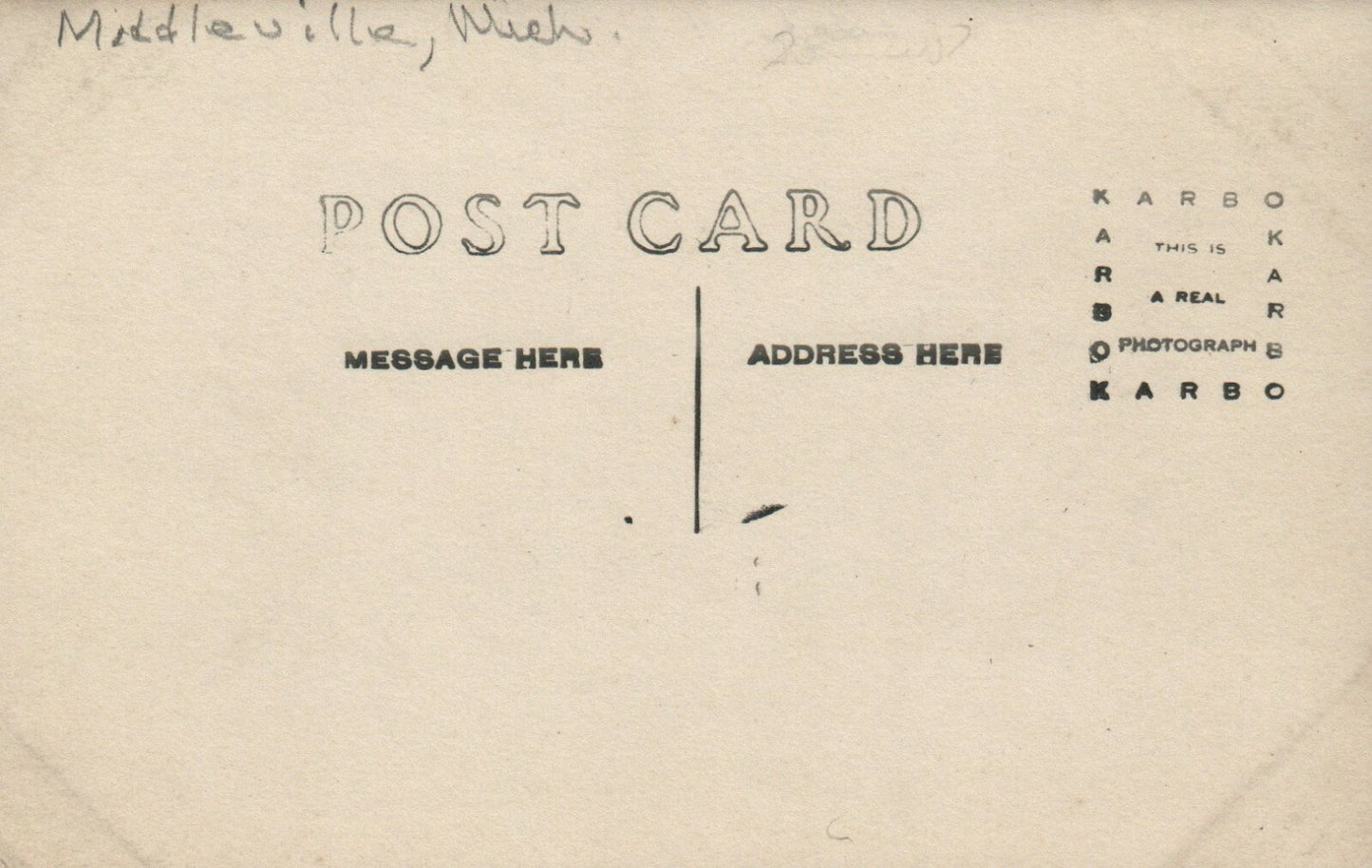 Real Photo Horse and Buggy Down Middleville Old Main Street Michigan MI Postcard