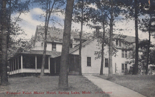 Prospect Point Manor Hotel Spring Lake Mich Mi Michigan Postcard