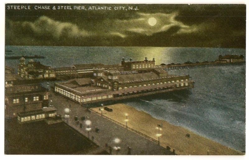 Steeple Chase Steel Pier Atlantic City New Jersey NJ Postcard