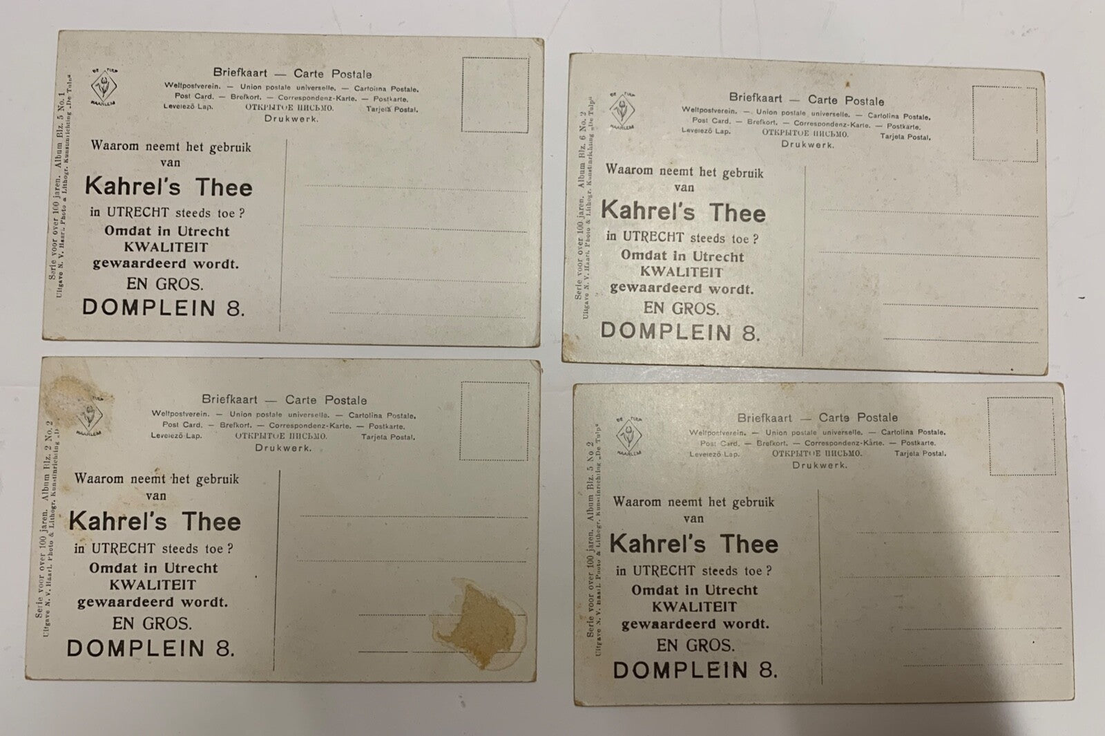 Lot of Four Holland Foreign Vintage Postcards