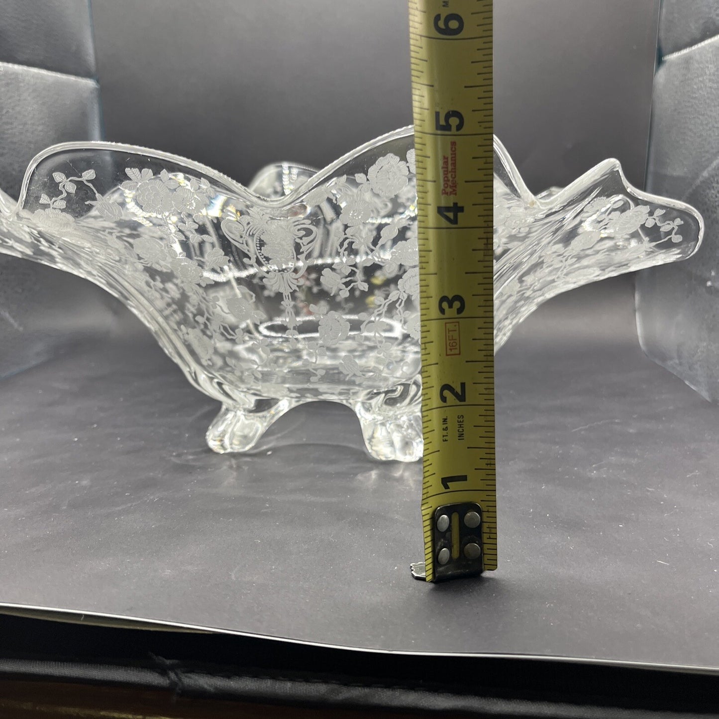 ROSEPOINT 12" FOOTED CENTERPIECE SERVING BOWL Cambridge Glass Co VTG