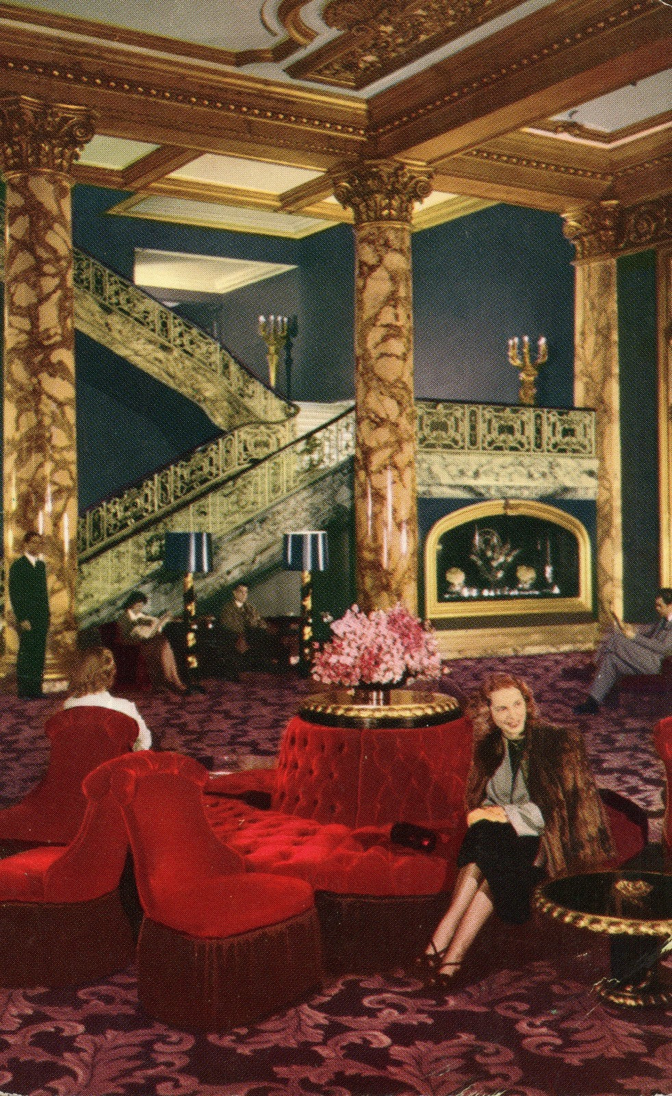 Interior View Grand Staircase Fairmont Hotel San Francisco CA California