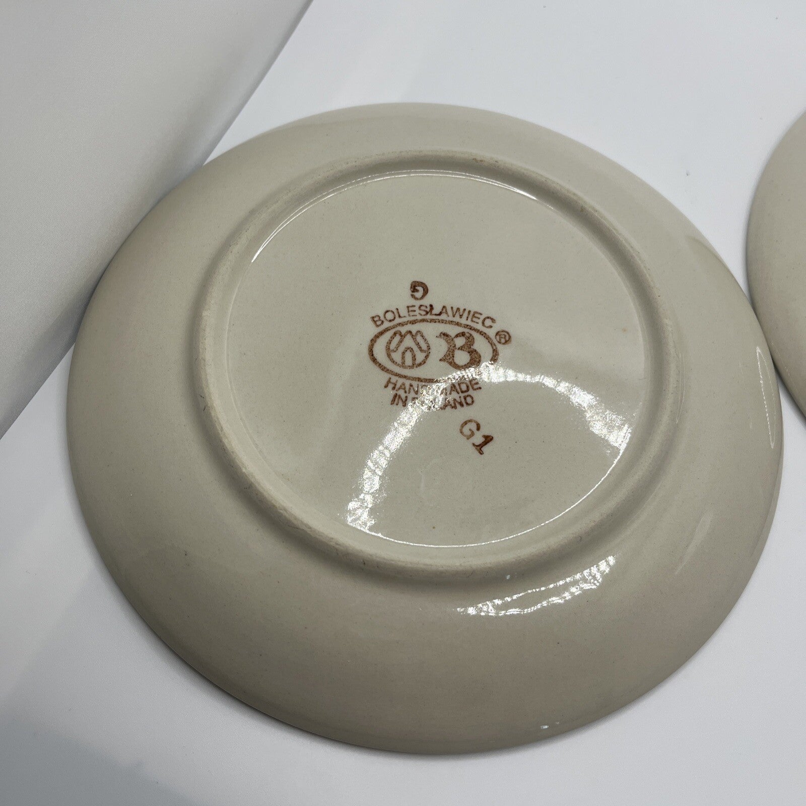 2x-Polish Pottery Plates Boleslawiec Handmade Vintage Marked 7.5 Inch
