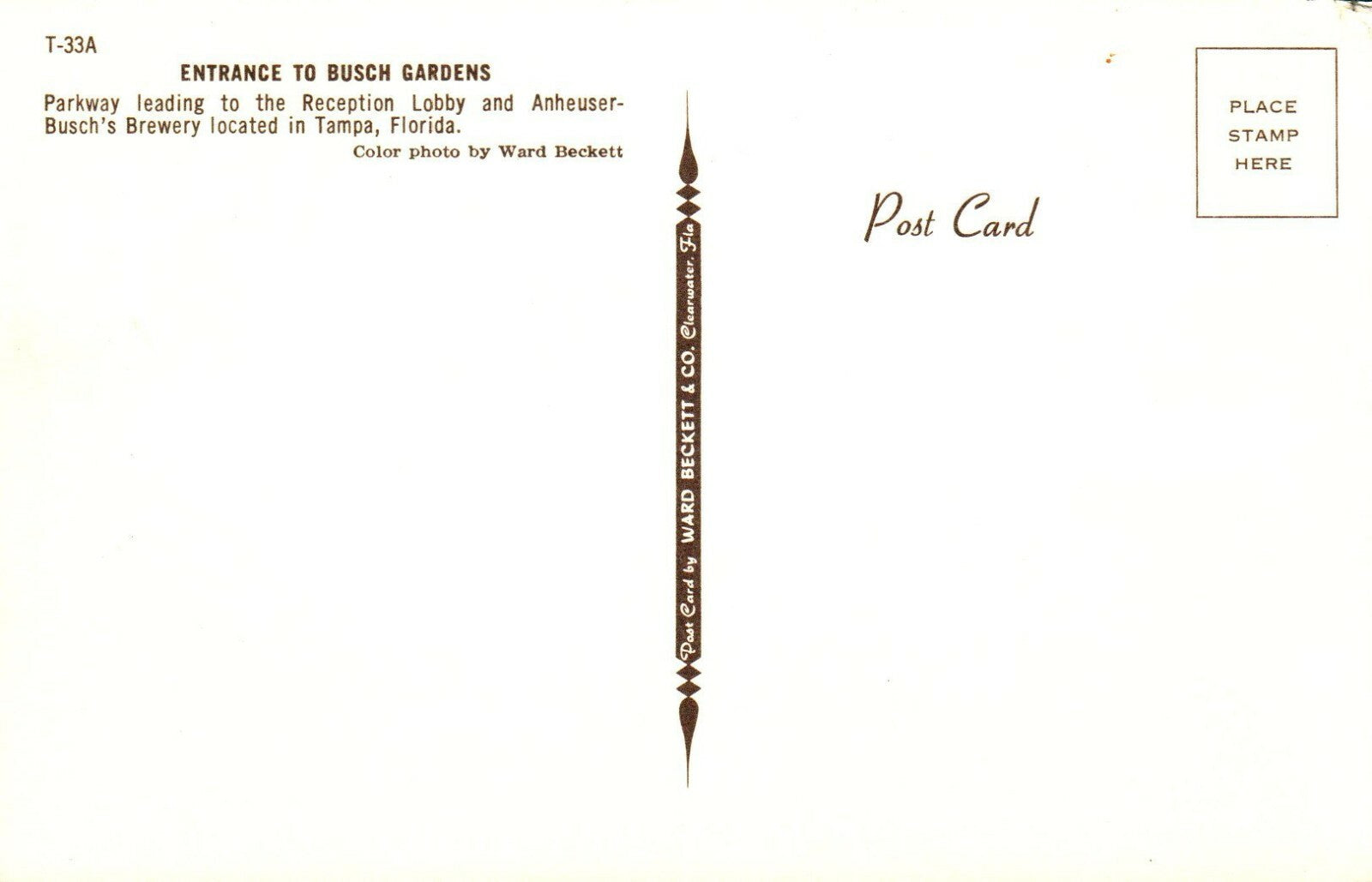 Entrance To Busch Gardens In Tampa Florida Busch Gardens Postcard