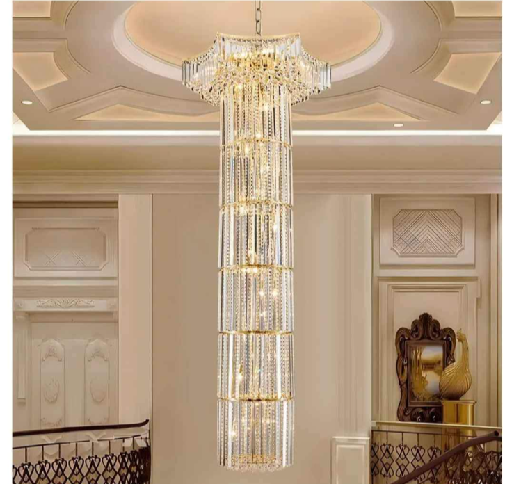 Elegant 8 foot Foyer  Entry Crystal chandelier light 30 LIGHTS!