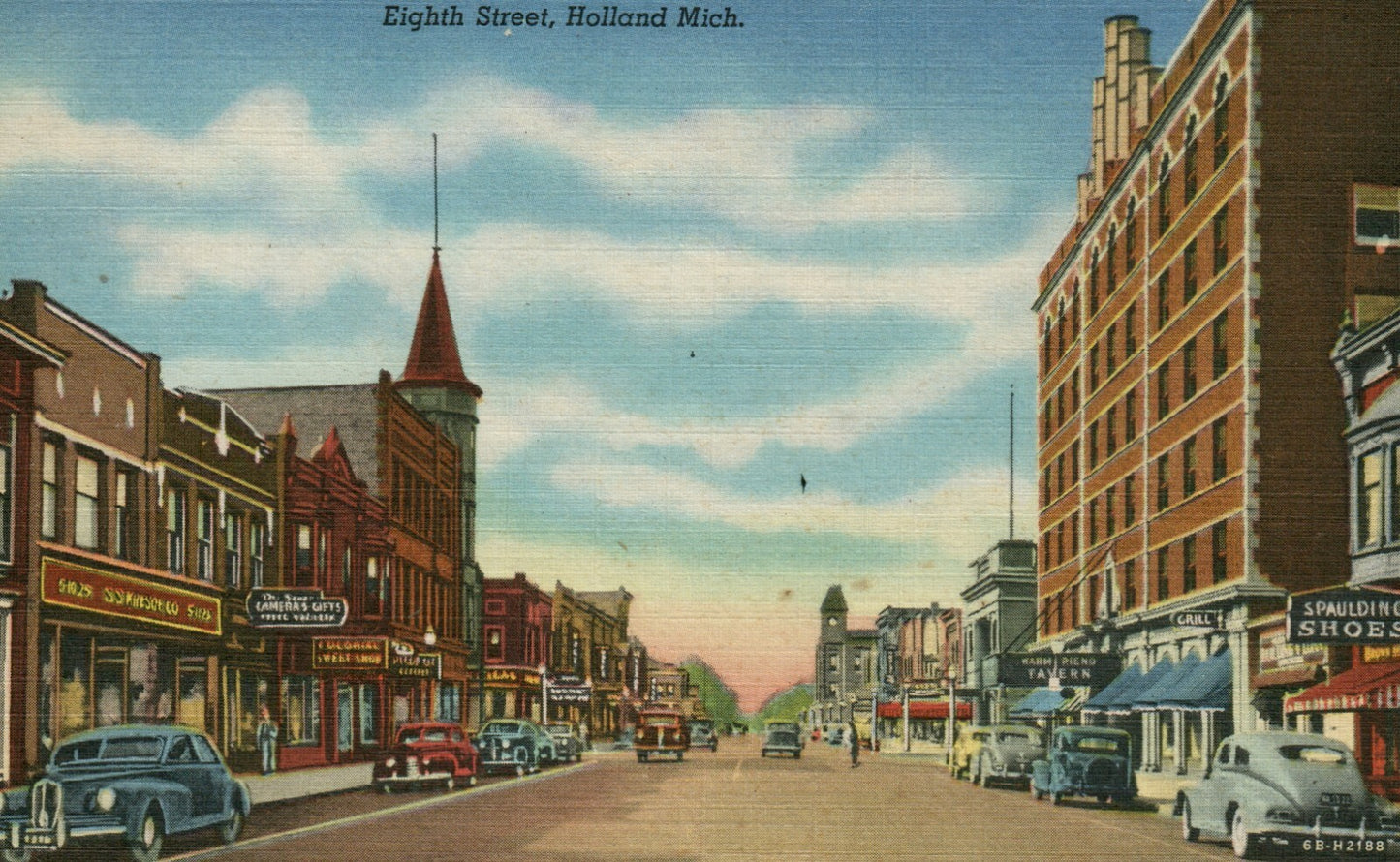 Printed Photo Eighth Street Holland MI Michigan Mich Postcard