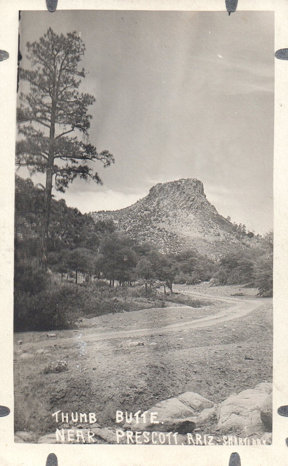Real Photo RPPC Thumb Butte Near Prescott Arizona AZ  Postcard