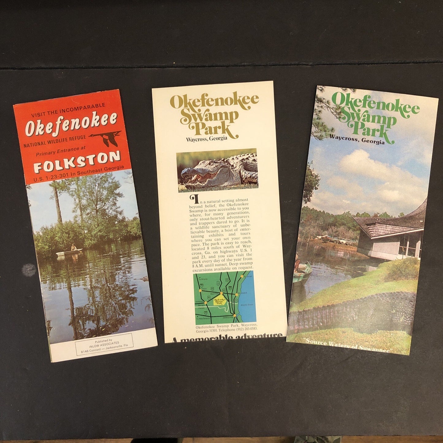 Okefenokee National Wildlife Refuge Travel Brochure Folkston Georgia 4 Fold