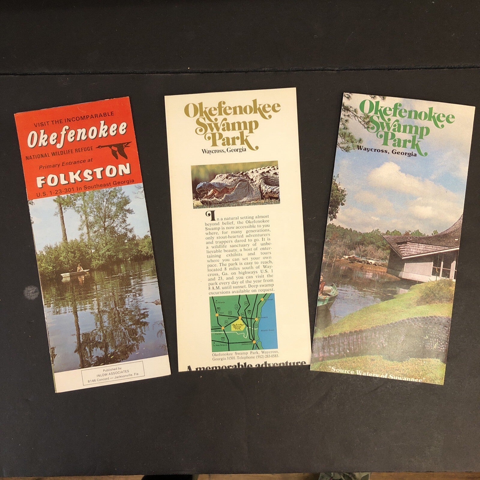 Okefenokee National Wildlife Refuge Travel Brochure Folkston Georgia 4 Fold