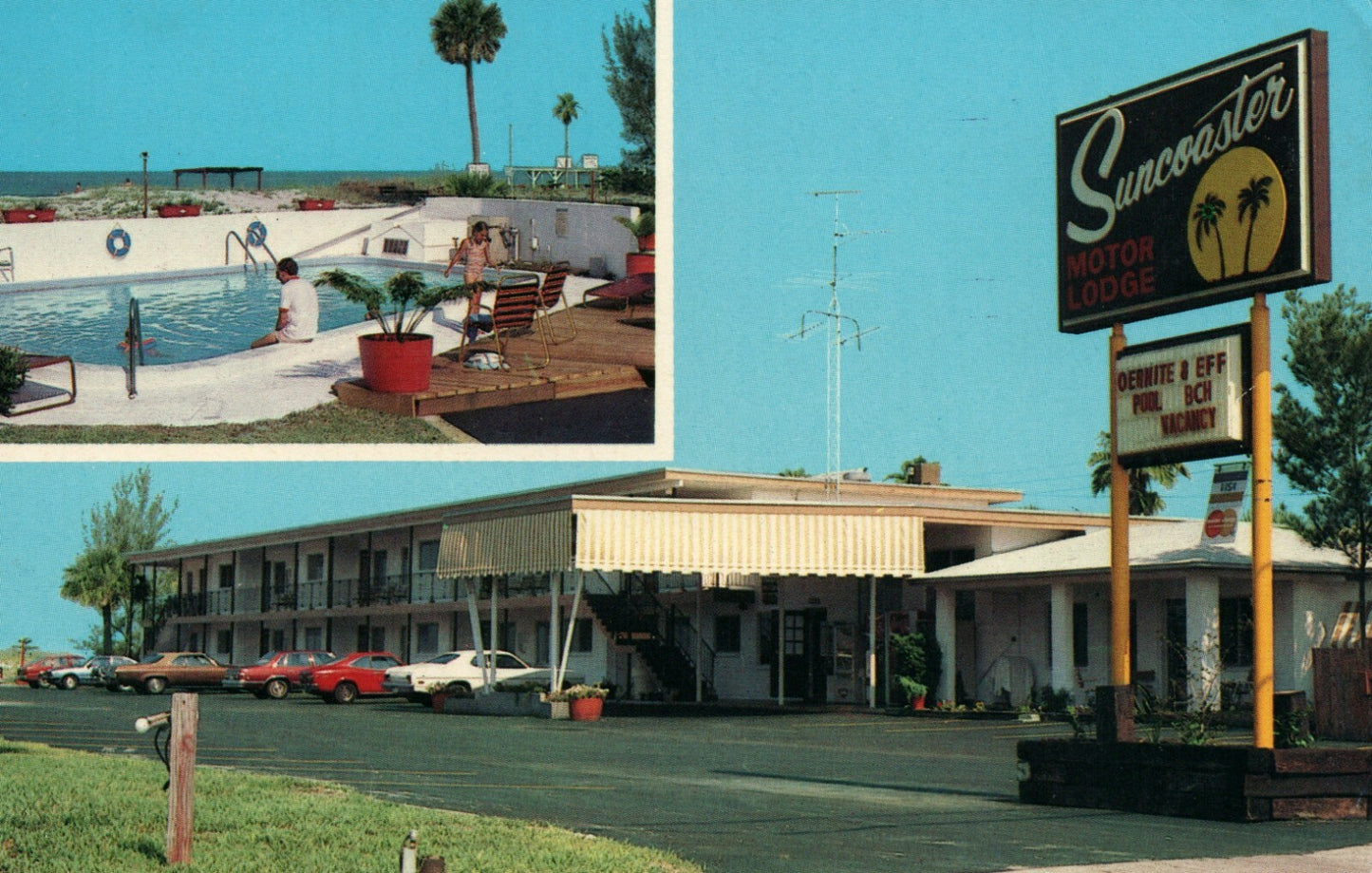 Suncoaster Motor Lodge Gulf Blvd  Hotel Motel Postcard