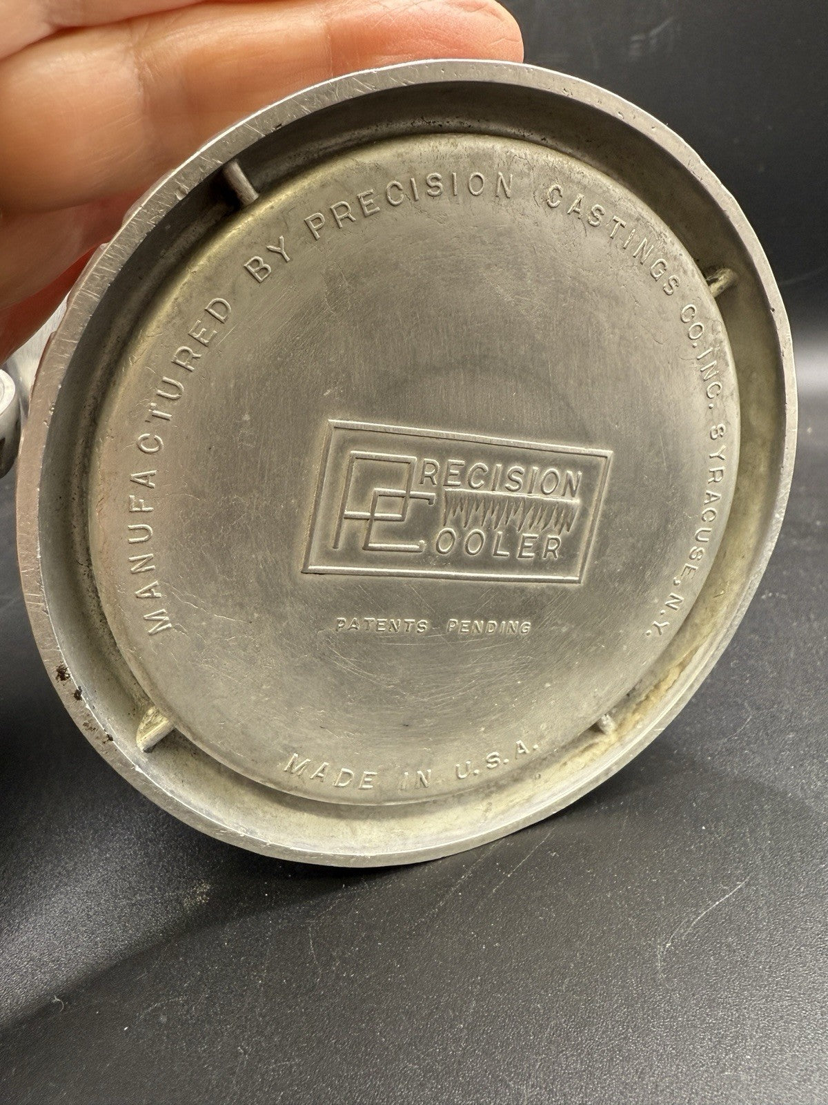 MCM Art Deco Precision Cooler Vintage Metal Cocktail Shaker Rare Gun Metal Gray