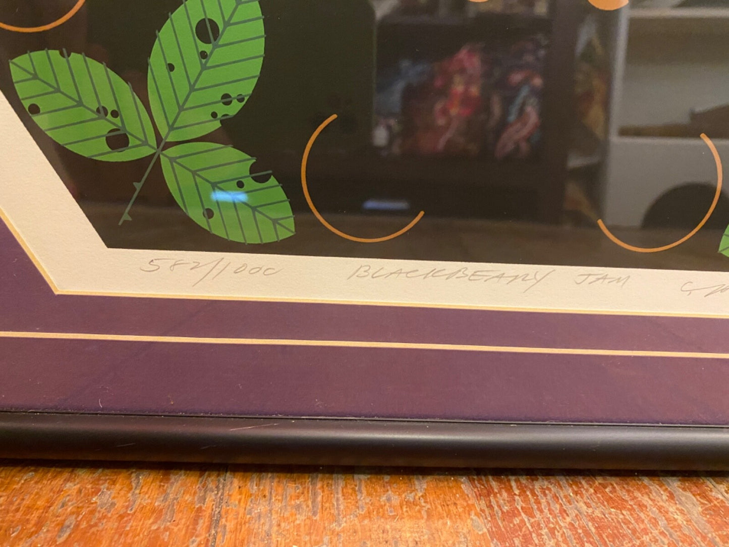 Charley Harper "Blackbeary Jam" Signed & Numbered Framed Serigraph 1984 582/1000