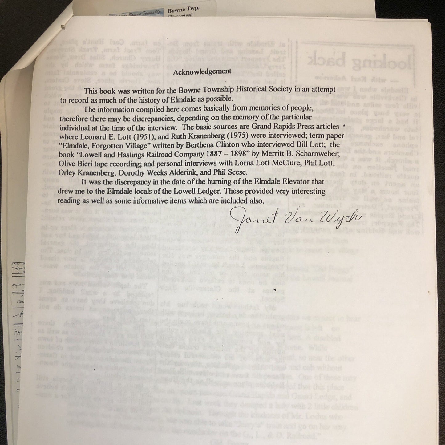 History of Elmdale A Ghost Town written for Bowne Township Historical Society