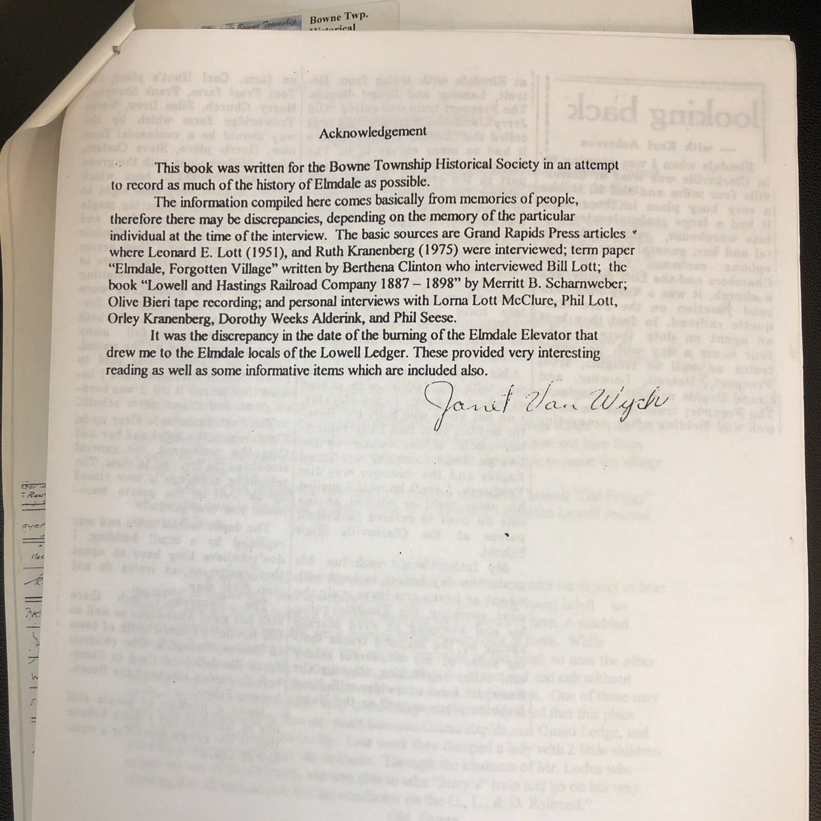 History of Elmdale A Ghost Town written for Bowne Township Historical Society