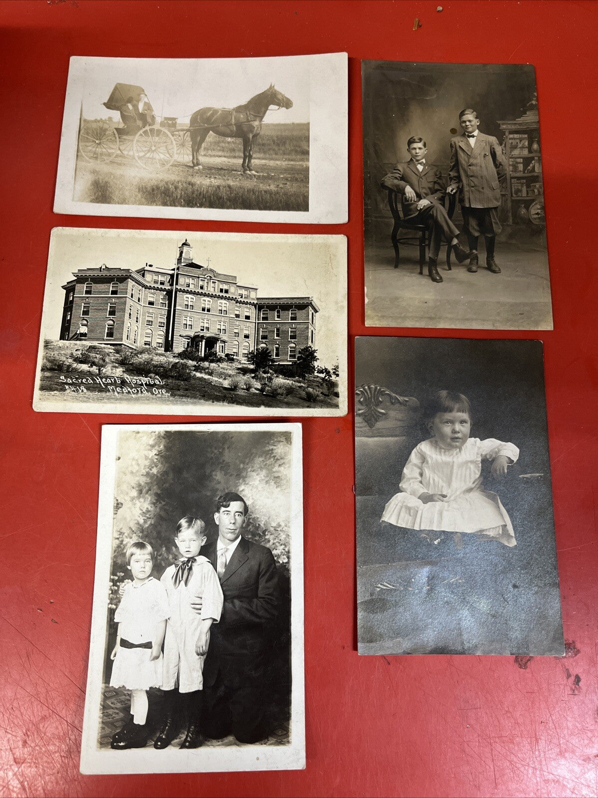 Lot of 5 RPPC Real Photo Postcards Homes Early 1900s ?