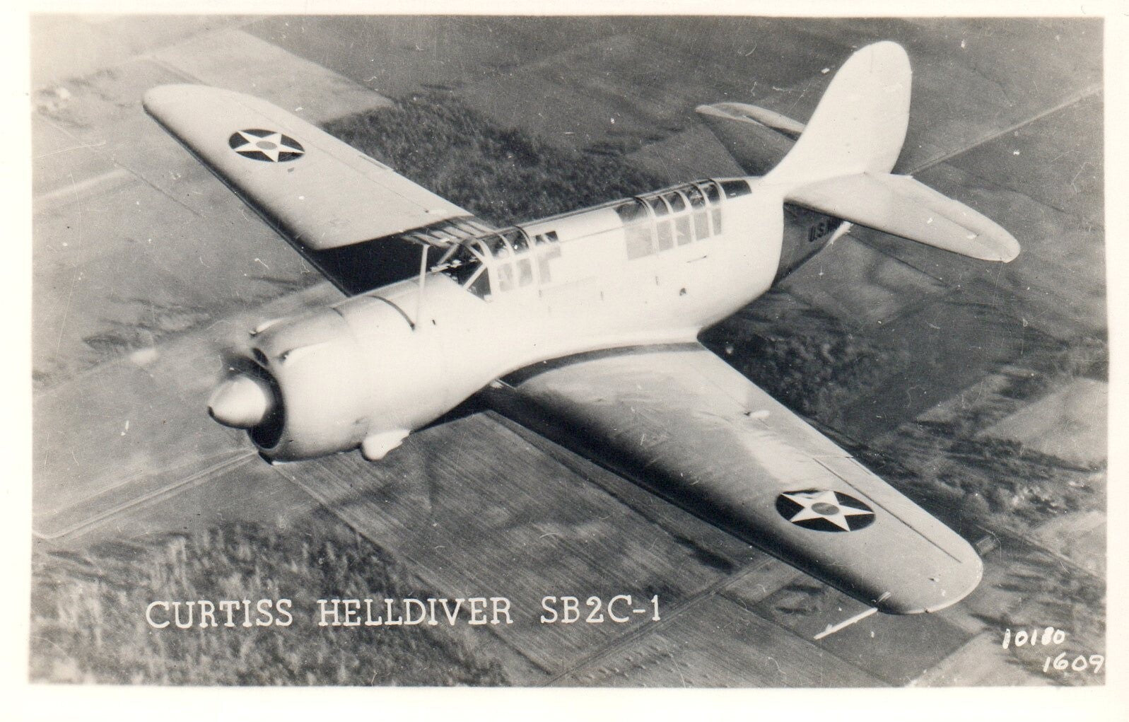 Curtiss Helldiver SB2C-1 Vintage Airplane Real Photo Postcard