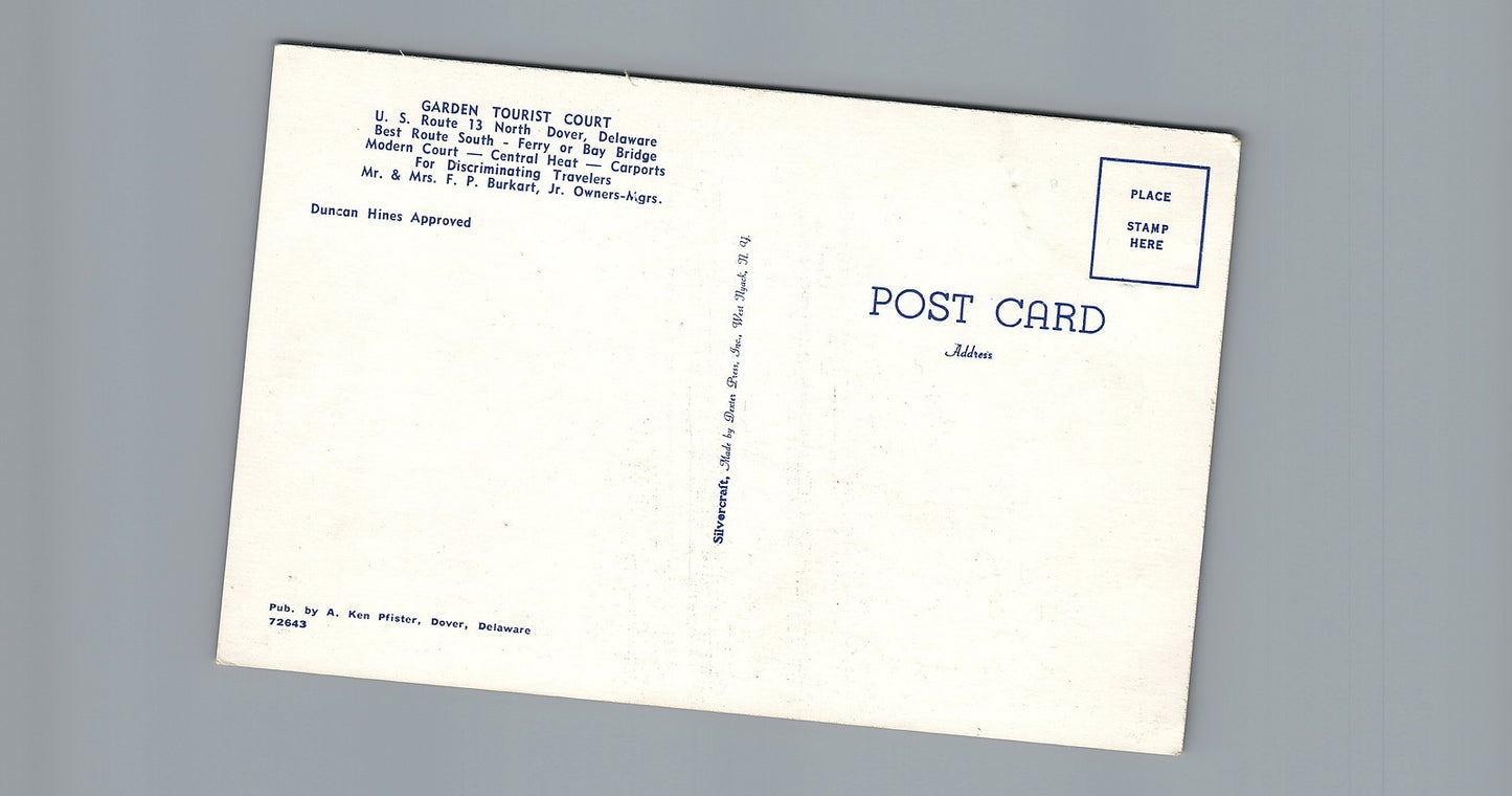 Real Photo Garden Tourist Court Dover Deleware DE Postcard