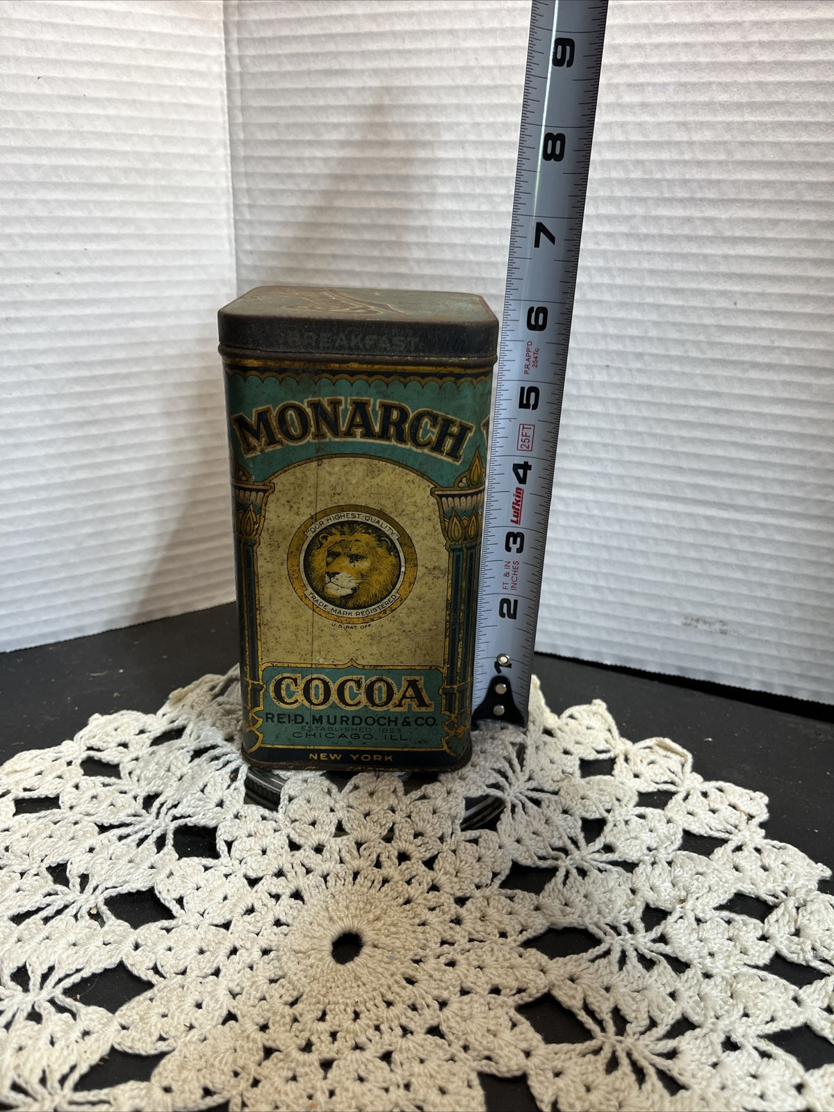 VINTAGE EMPTY MONARCH BREAKFAST COCOA TIN CAN