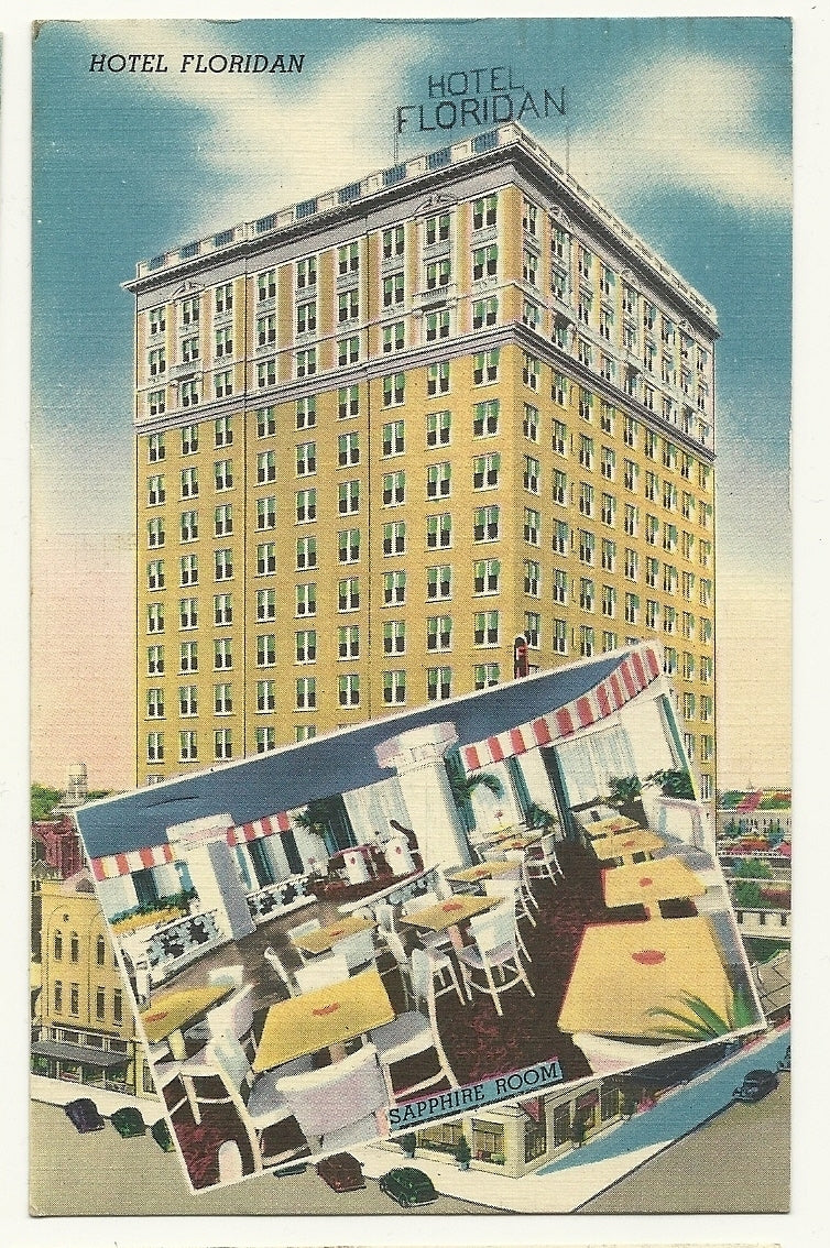Hotel Floridan Sapphire Room Post Card Used