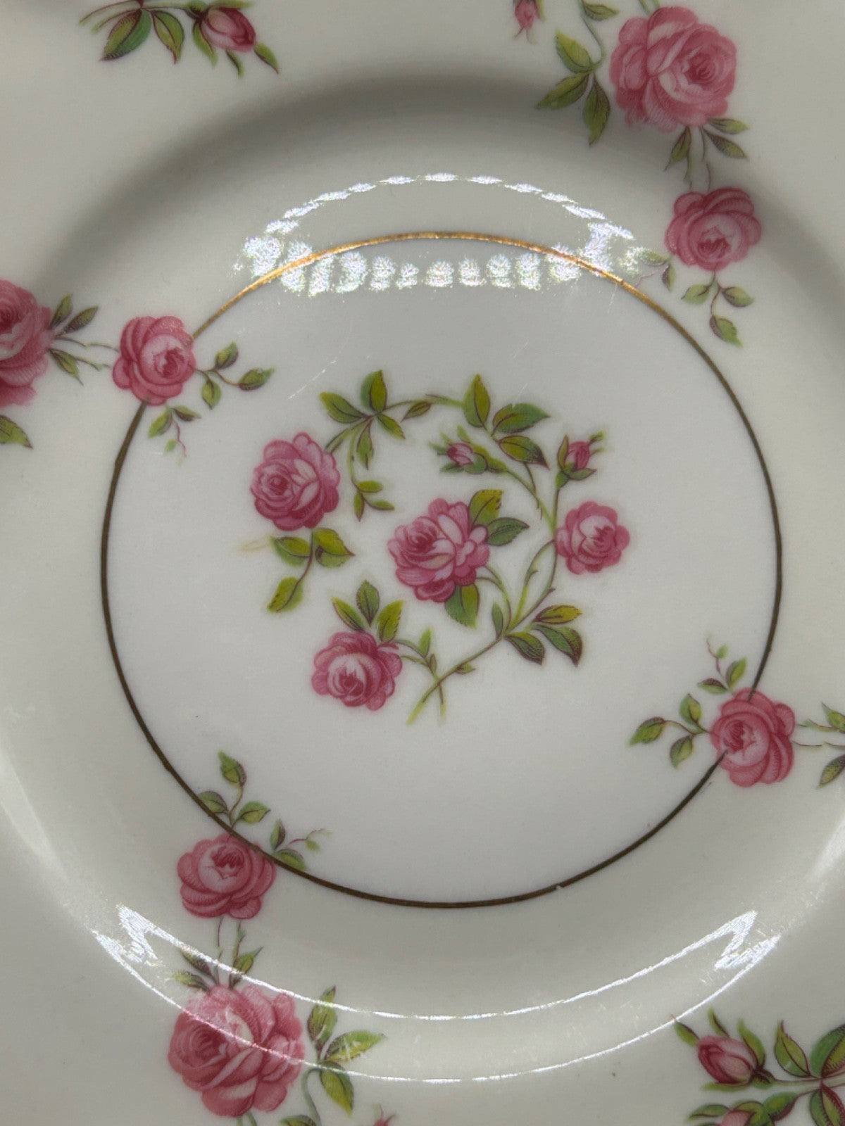 Theodore Haviland Delaware 6.5 inch Bread Plate Pink Roses New York