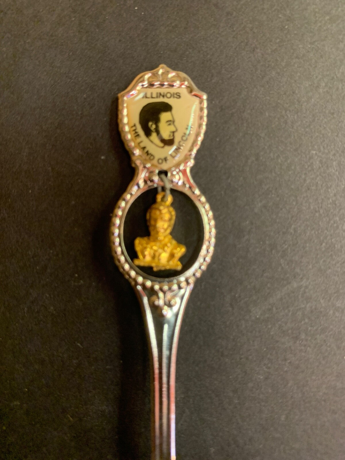 Vintage Illinois The Land of Lincoln Abraham Lincoln Charm Souvenir Spoon