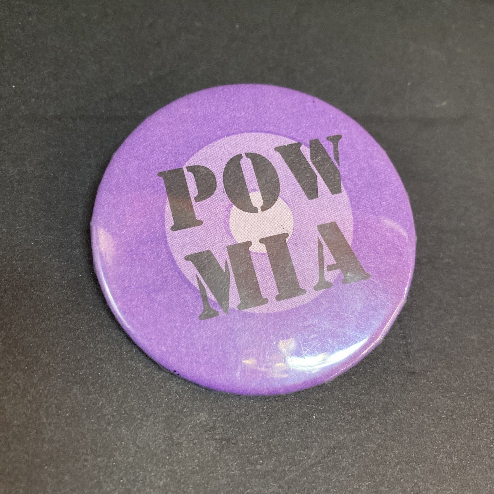 2 1/4" Purple POW MIA Pin Military Vietnam War