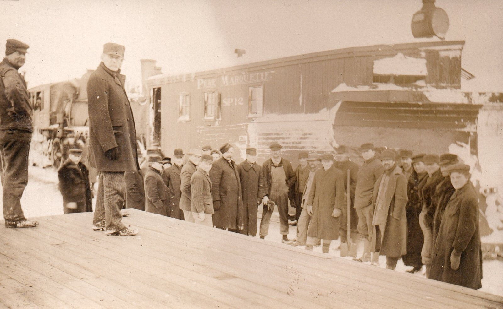 Real Photo of Pure Marquette SP12 Train Snow Plow Freeport Michigan MI Postcard