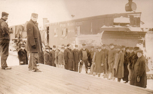 Real Photo of Pure Marquette SP12 Train Snow Plow Freeport Michigan MI Postcard