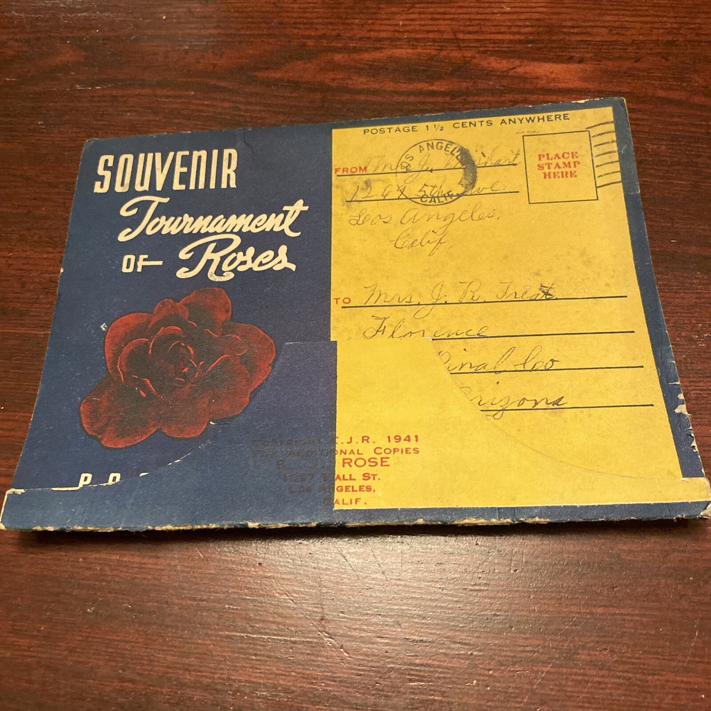 1941 Tournament Of Roses Rose bowl Parade Floats CA California Postcard Folder