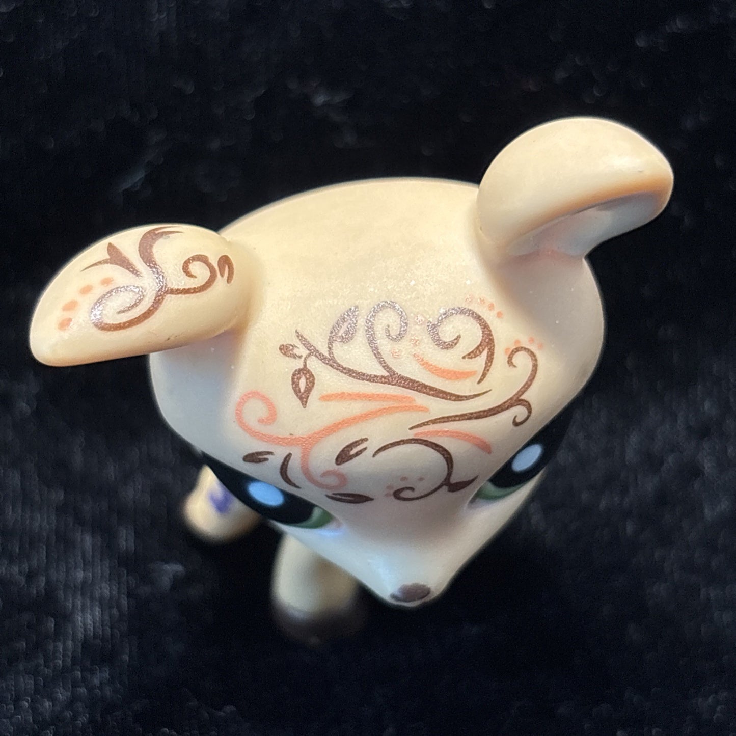 Littlest Pet Shop LPS Brown Fawn Deer with Green Eyes and Swirls on Head # 1620