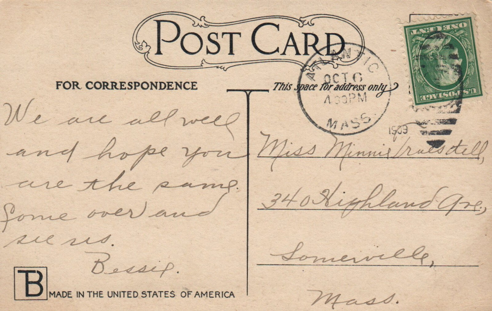 Agassiz Bridge, Back Bay Fens, Boston, Massachusetts Mass Postcard