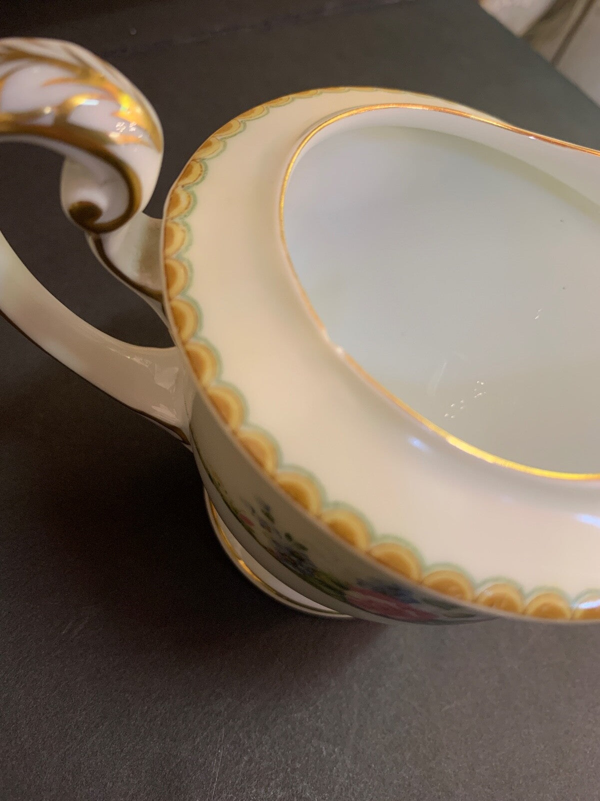 Vivienne Made in Japan Vintage Floral and Gold Pattern Cream & Sugar