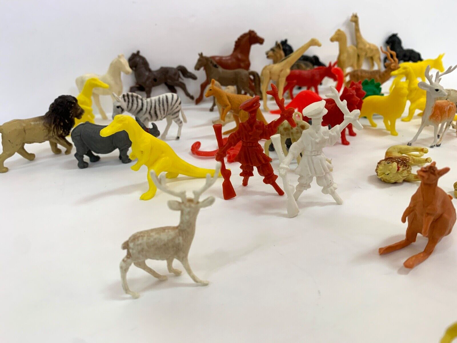 Lot of 51 Vintage Plastic Animal People and Soldier Toys